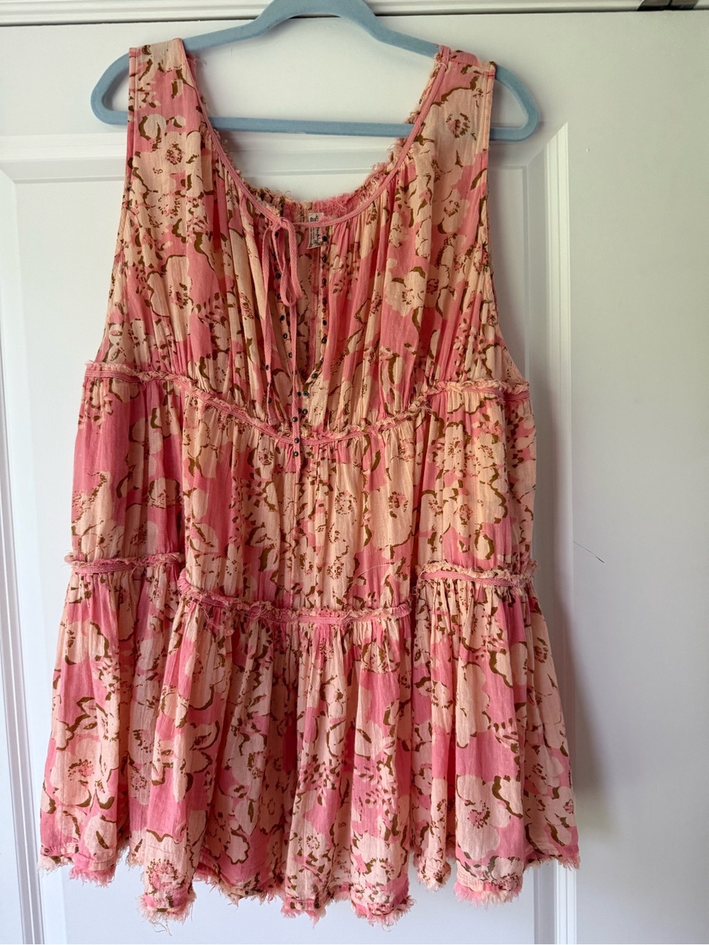 Intimately by Free People Sundown Pink and Brown Romper, Small (Oversized)